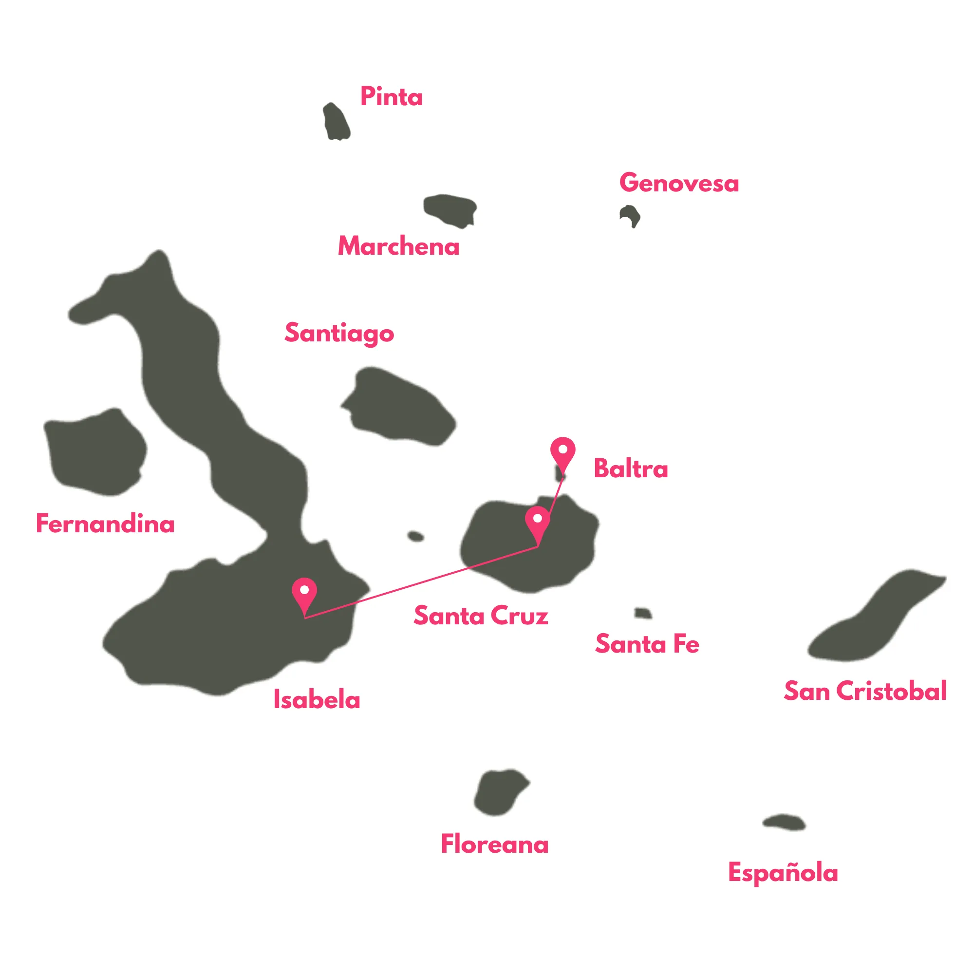 4 Day "Bela Isabela Galapagos" Tour - ESSENTIAL route map