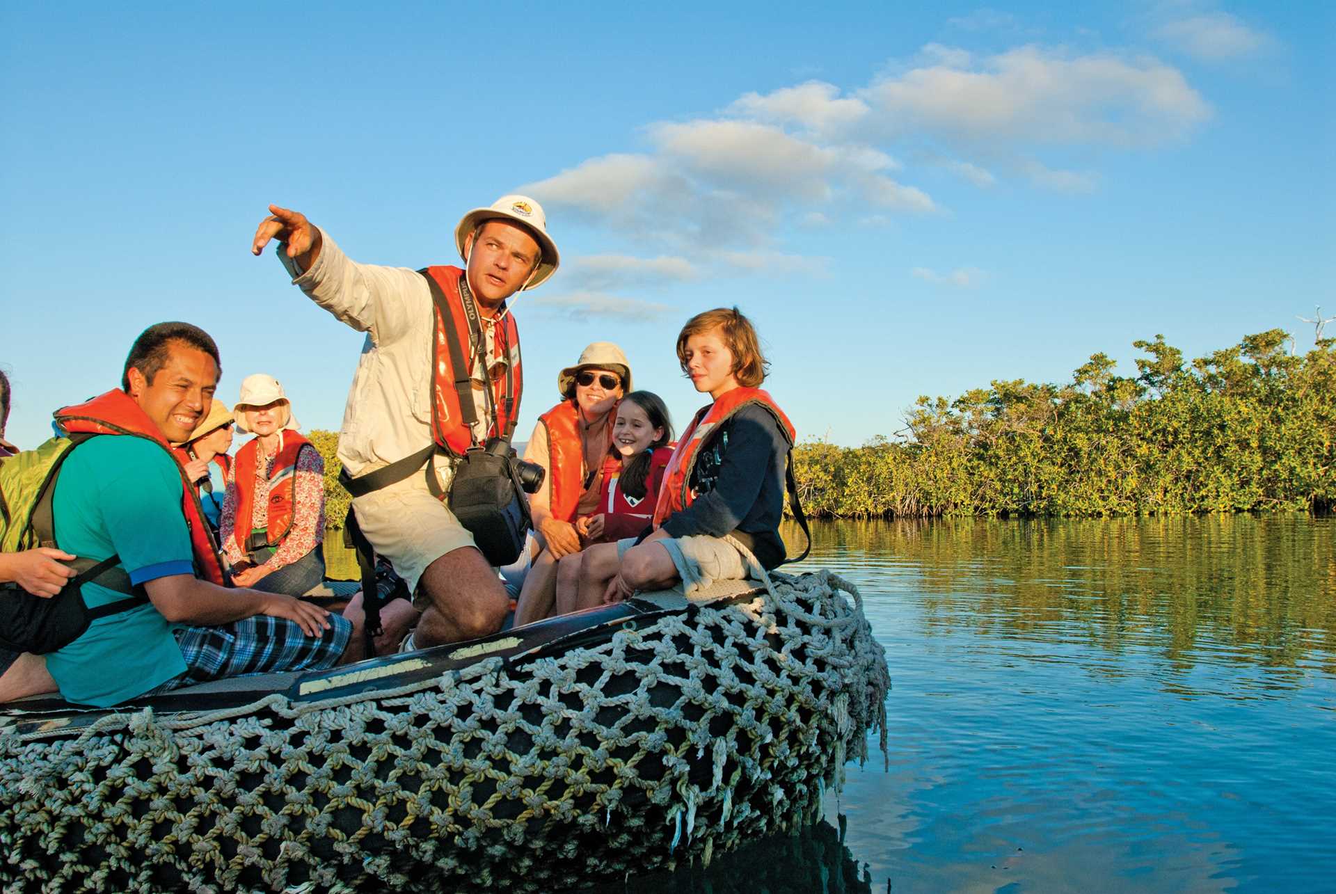 Family zodiac excursion in the Galapagos
