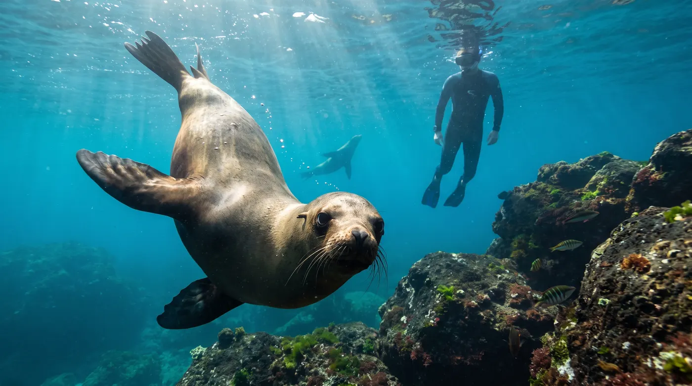 An unforgettable underwater encounter with a playful sea lion