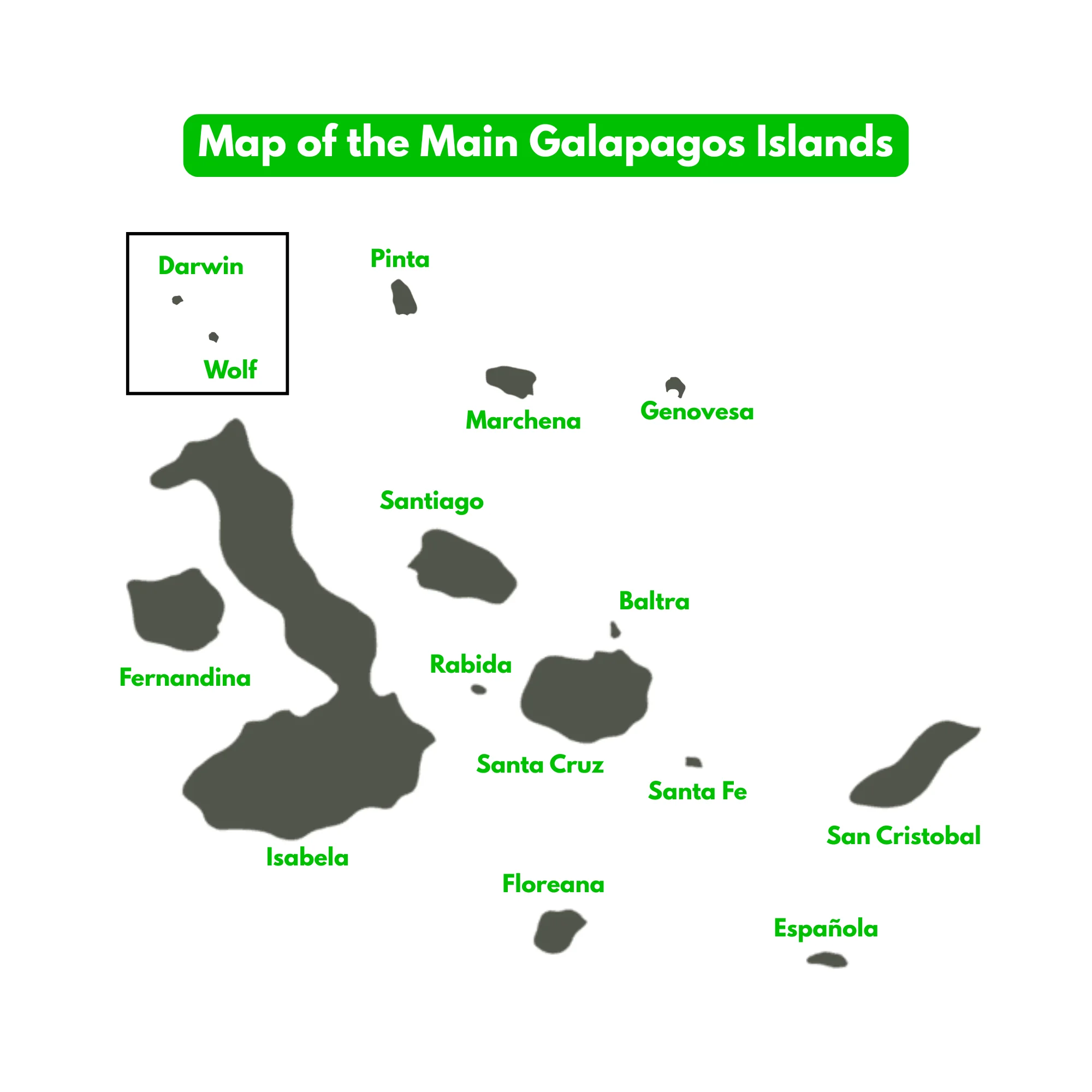 Map of the Galapagos Archipelago