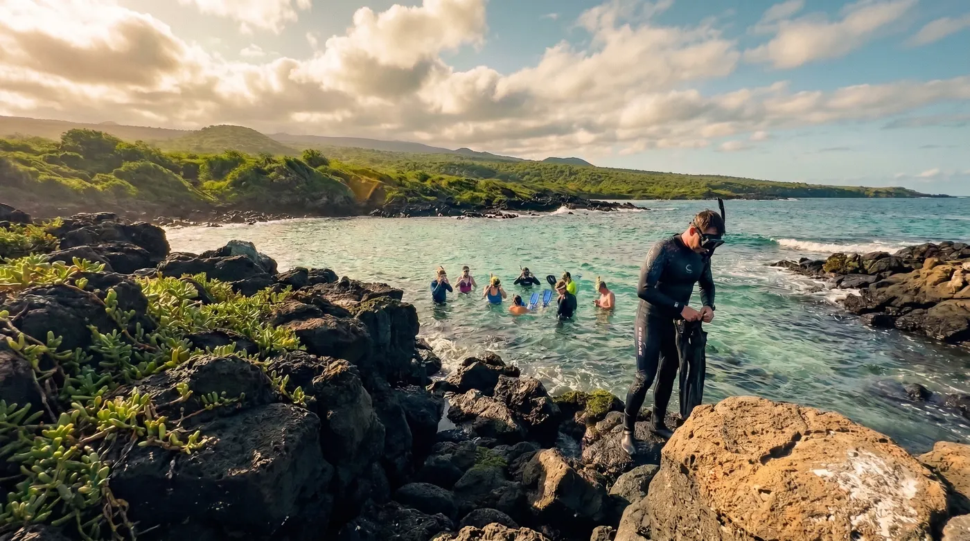 Warm season in galapagos ocean